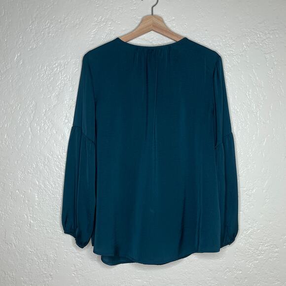 Old Navy Women's V-Neck Balloon Sleeve Blouse Bottle Blue Size Large - Picture 3 of 5